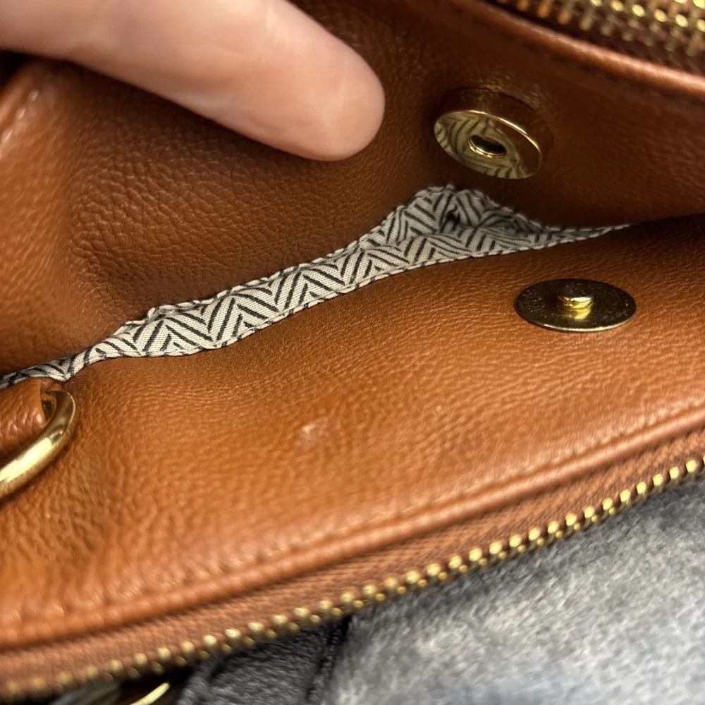Steve Madden Satchel Frances Pebbled Snake Faux Leather Brown Gold‎ Tone Retro
